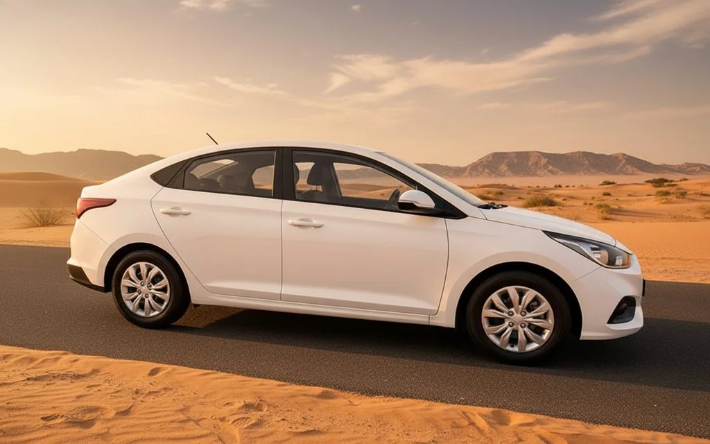 Hyundai Accent 2022 White side profile