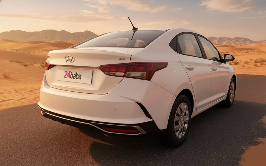 Hyundai Accent 2022 White rear view showing taillights