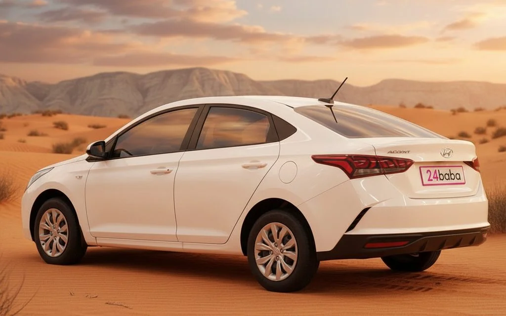 Hyundai Accent 2022 White rear view showing taillights