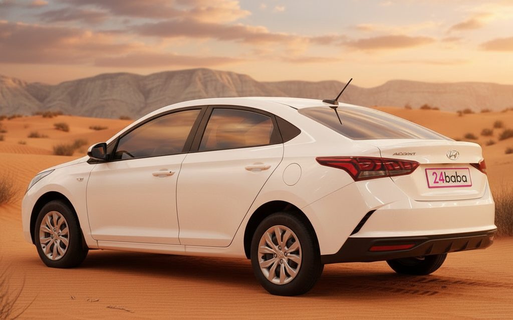 Hyundai Accent 2022 White rear view showing taillights
