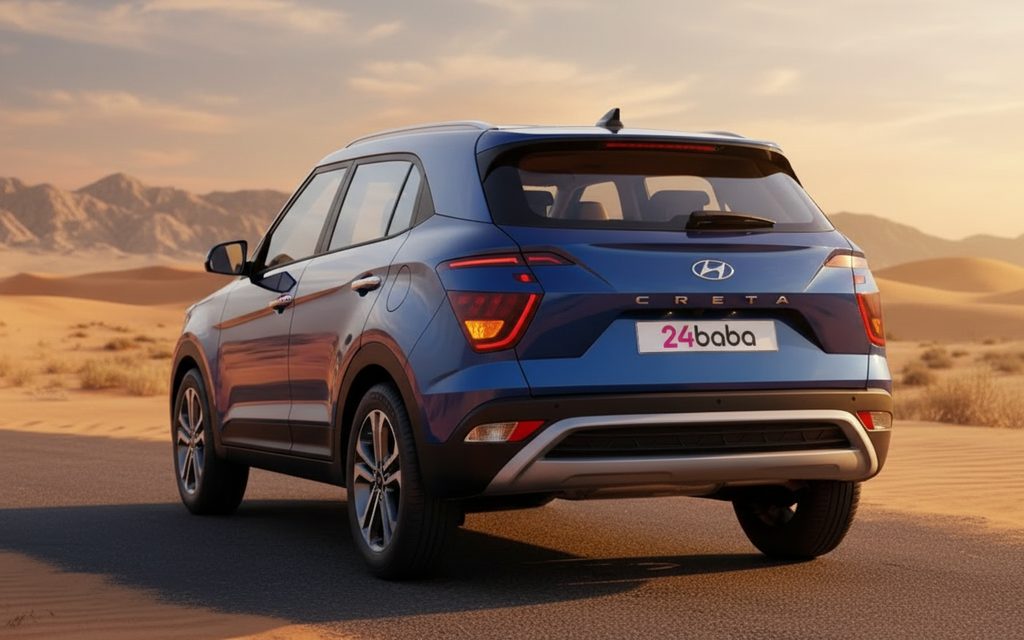 Hyundai Creta 2023 Blue rear view showing taillights