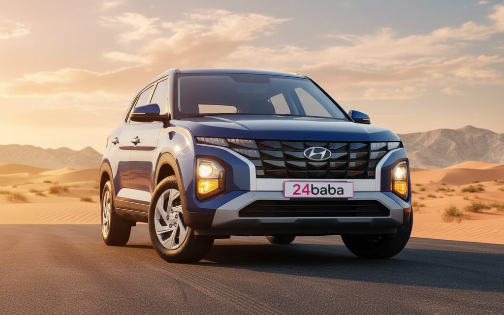 Hyundai Creta 2023 Blue front view with headlights