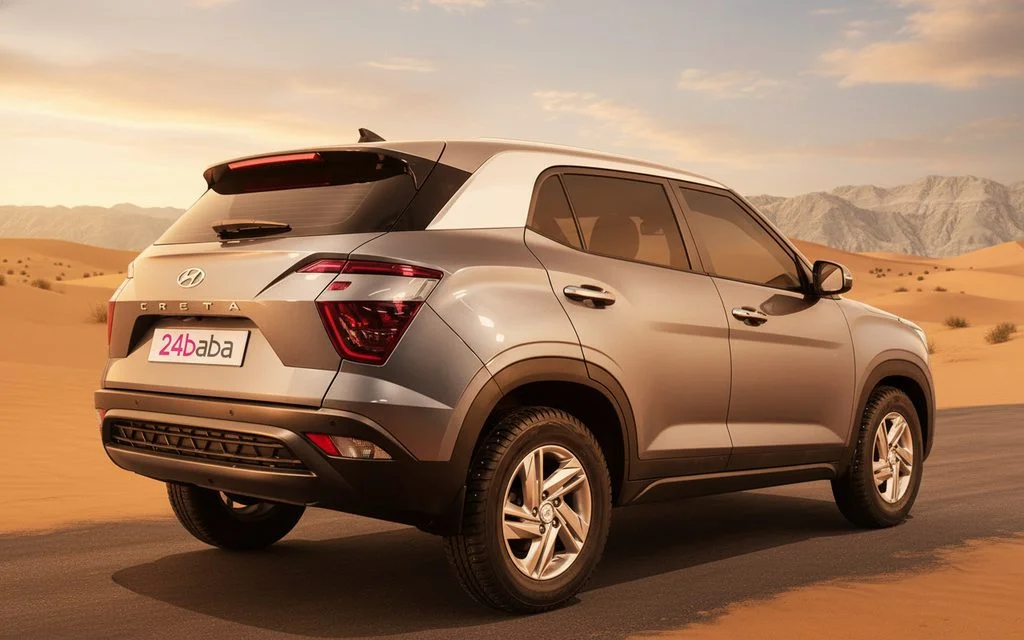 Hyundai Creta 2022 Grey rear view showing taillights