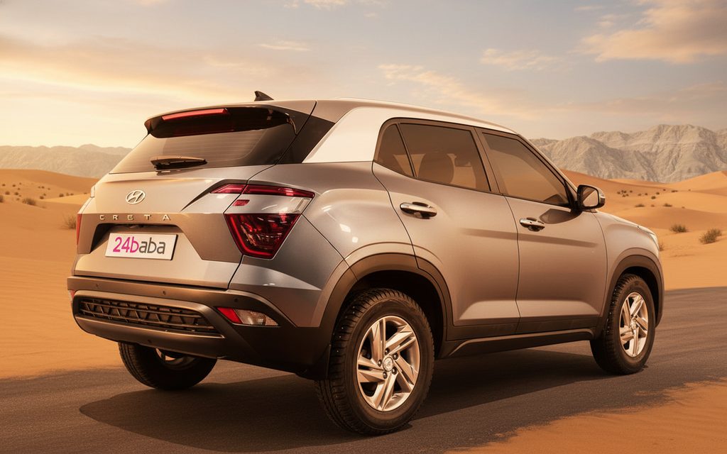 Hyundai Creta 2022 Grey rear view showing taillights