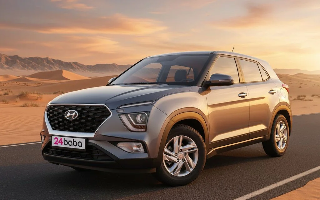 Hyundai Creta 2022 Grey front view with headlights