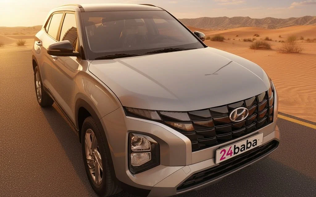 Hyundai Creta 2024 Grey front view with headlights