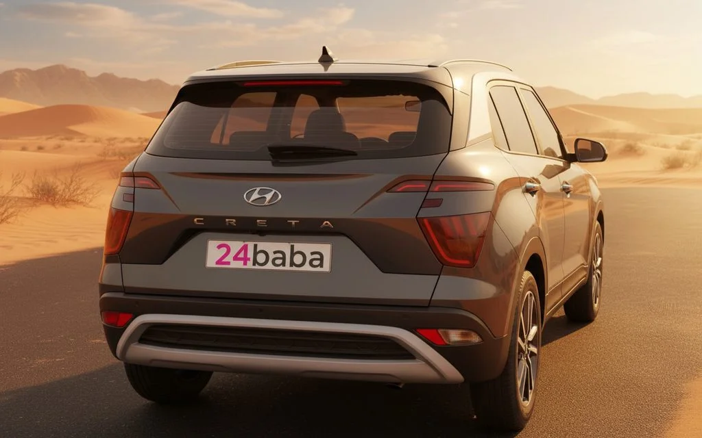 Hyundai Creta 2024 Grey rear view showing taillights
