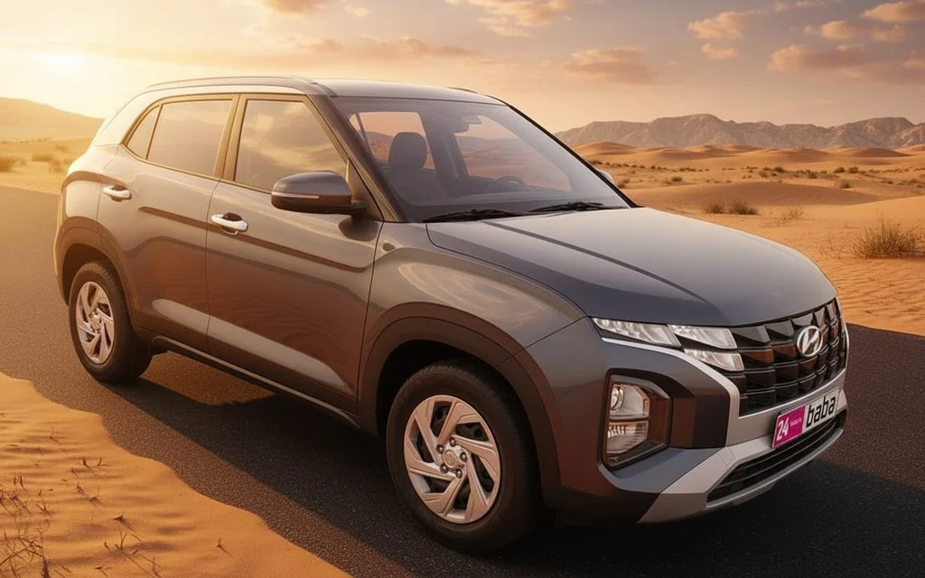 Hyundai Creta 2024 Grey front view with headlights