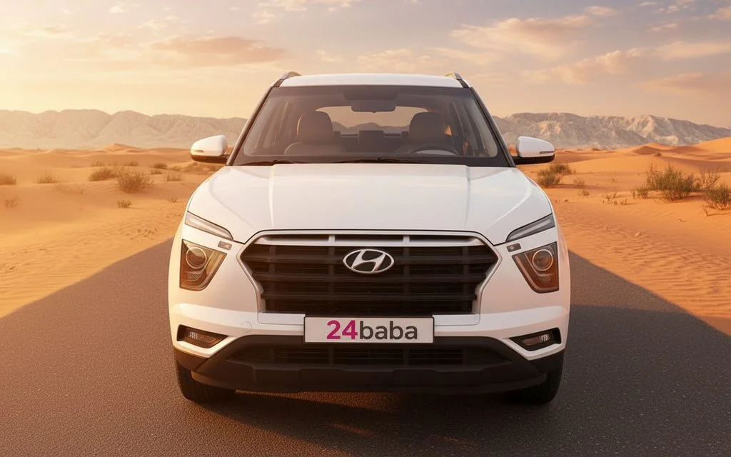 Hyundai Creta 2021 White front view with headlights