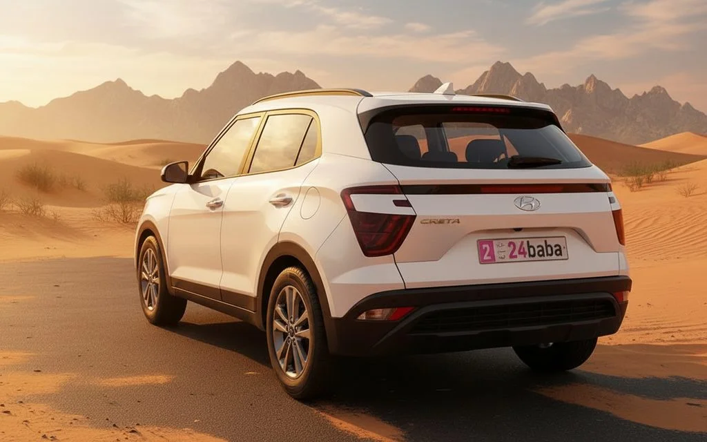 Hyundai Creta 2021 White rear view showing taillights