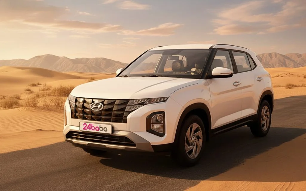 Hyundai Creta 2023 White front view with headlights