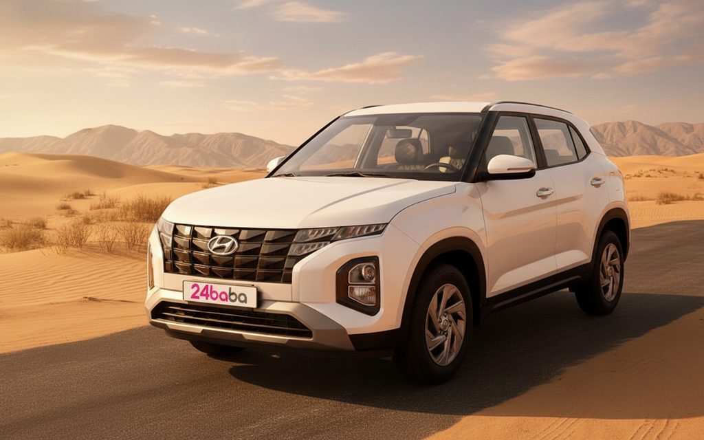 Hyundai Creta 2023 White front view with headlights