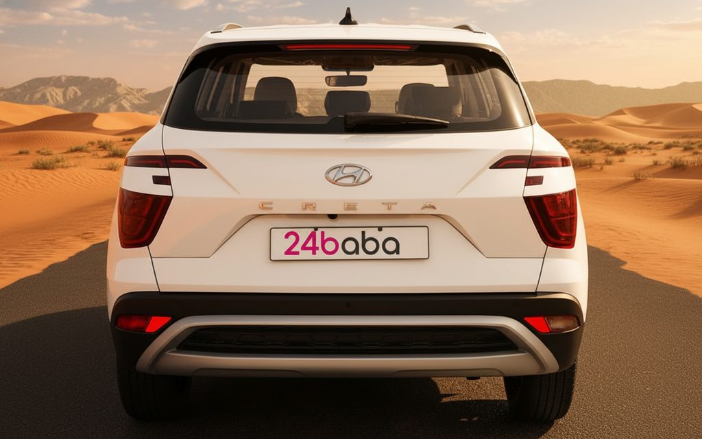 Hyundai Creta 2023 White rear view showing taillights