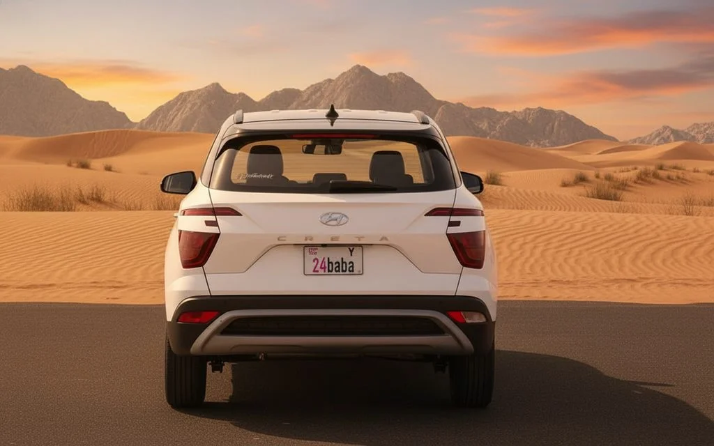 Hyundai Creta 2023 White rear view showing taillights