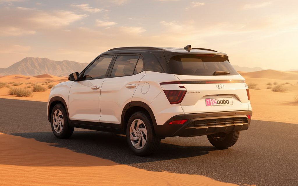 Hyundai Creta 2024 White rear view showing taillights