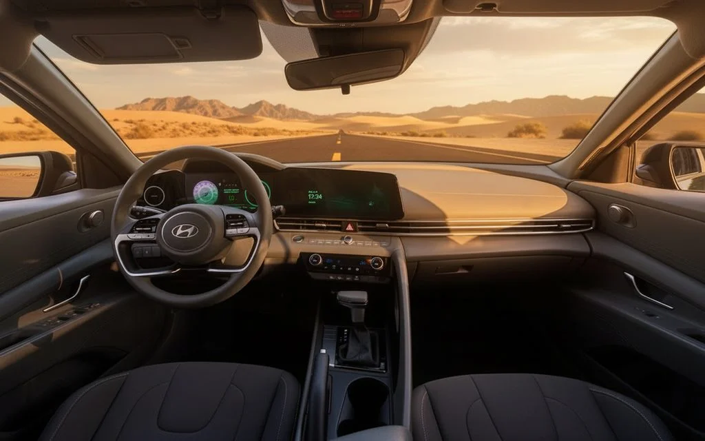 Hyundai Elantra 2024 interior view showing trim