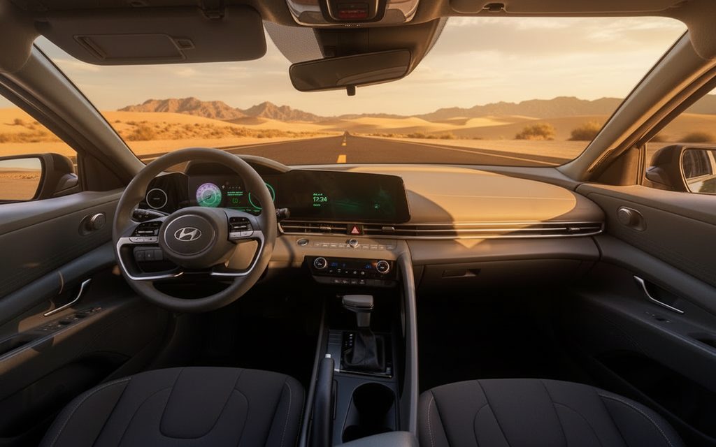 Hyundai Elantra 2024 interior view showing trim