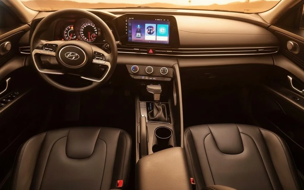 Hyundai Elantra 2022 interior view showing trim