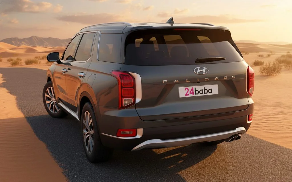 Hyundai Palisade 2022 Grey rear view showing taillights