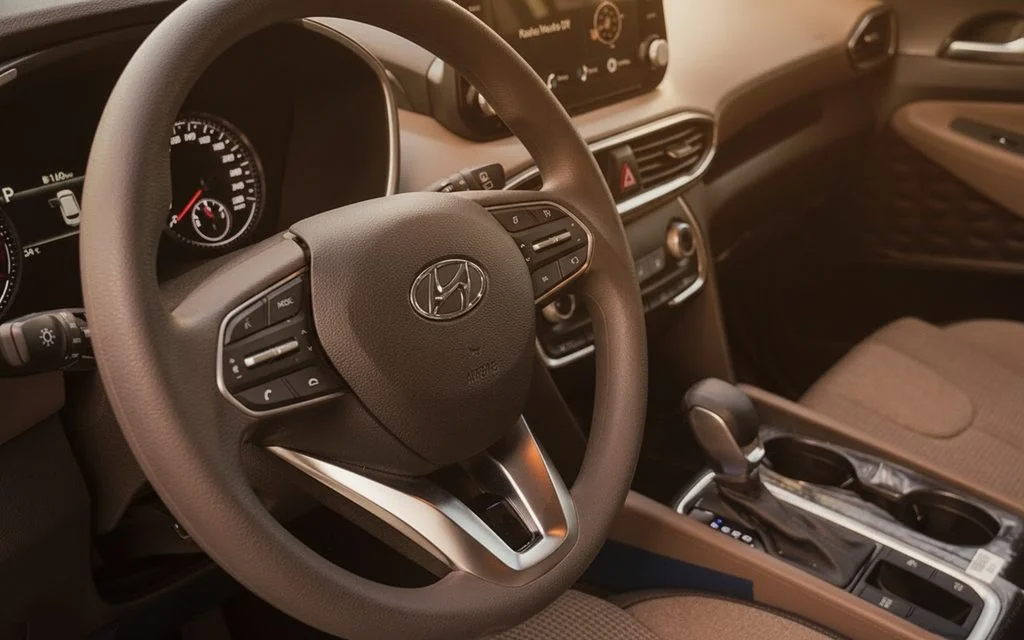 Hyundai SantaFe 2023 interior view showing trim