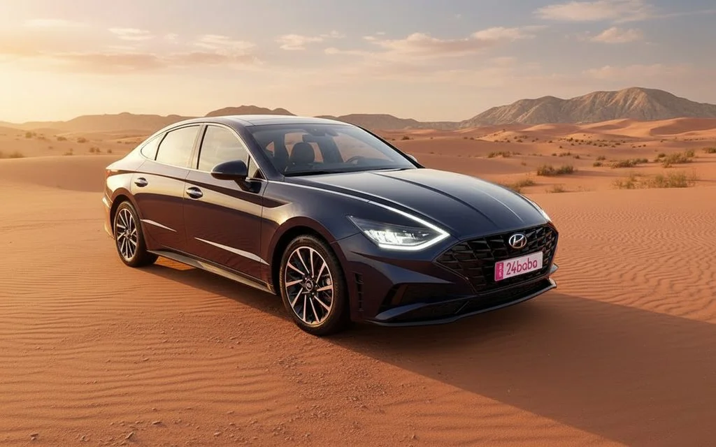 Hyundai Sonata 2020 Blue front view with headlights