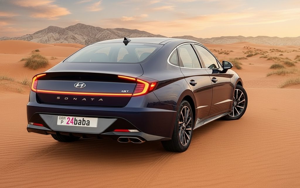 Hyundai Sonata 2020 Blue rear view showing taillights