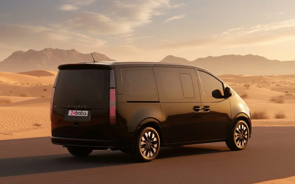 Hyundai Staria 2023 alloy wheel close up – rental in Dubai