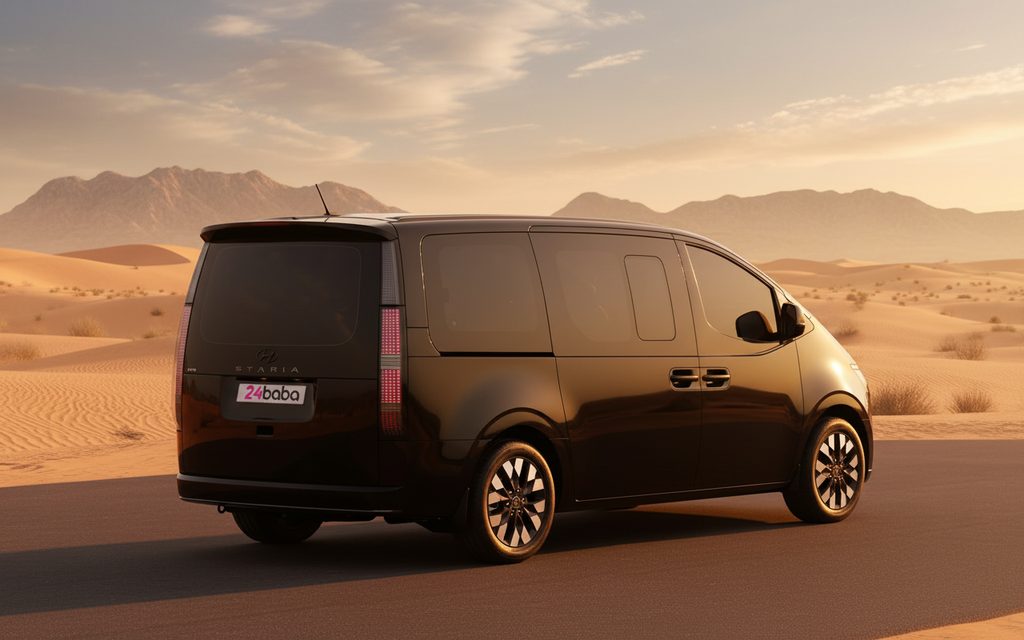 Hyundai Staria 2023 alloy wheel close up – rental in Dubai