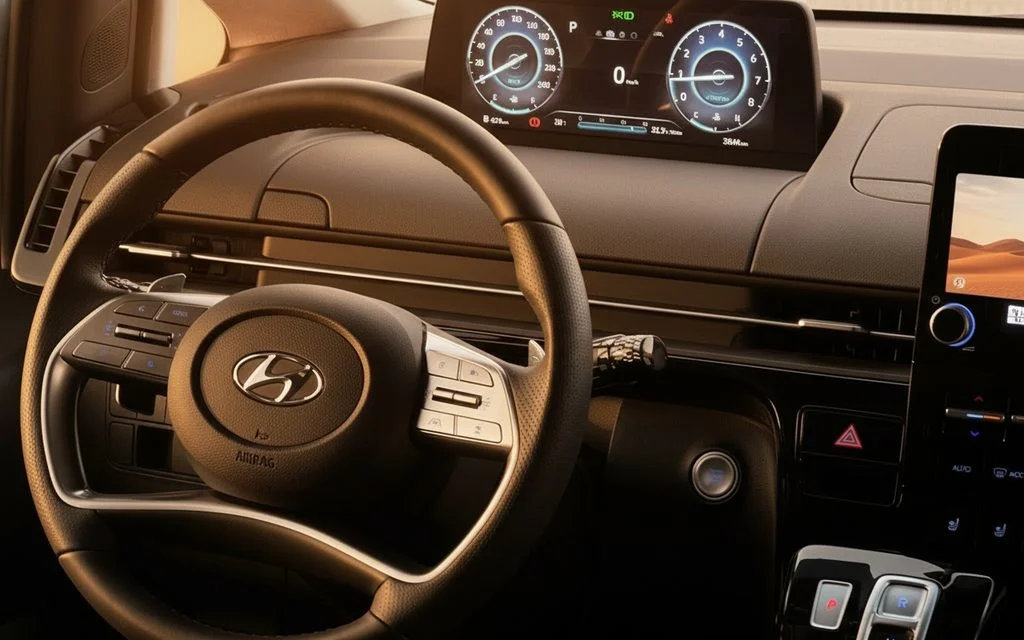 Hyundai Staria 2023 dashboard and infotainment – rental in Dubai