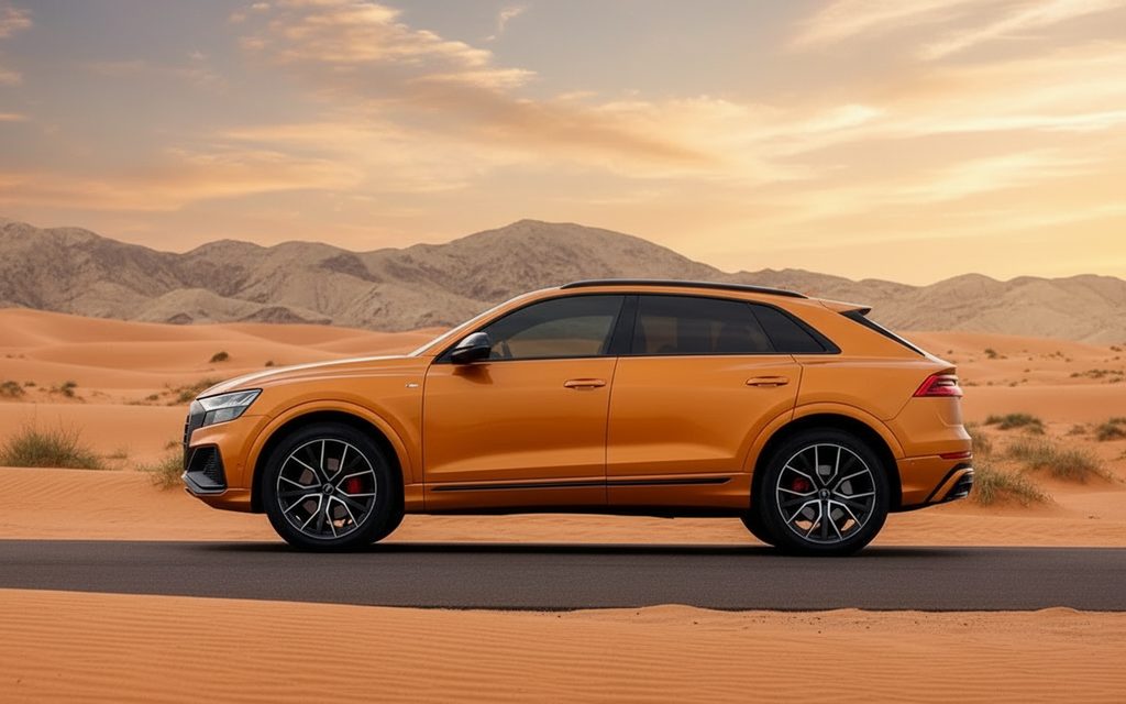 Audi Q8 2021 Orange side profile