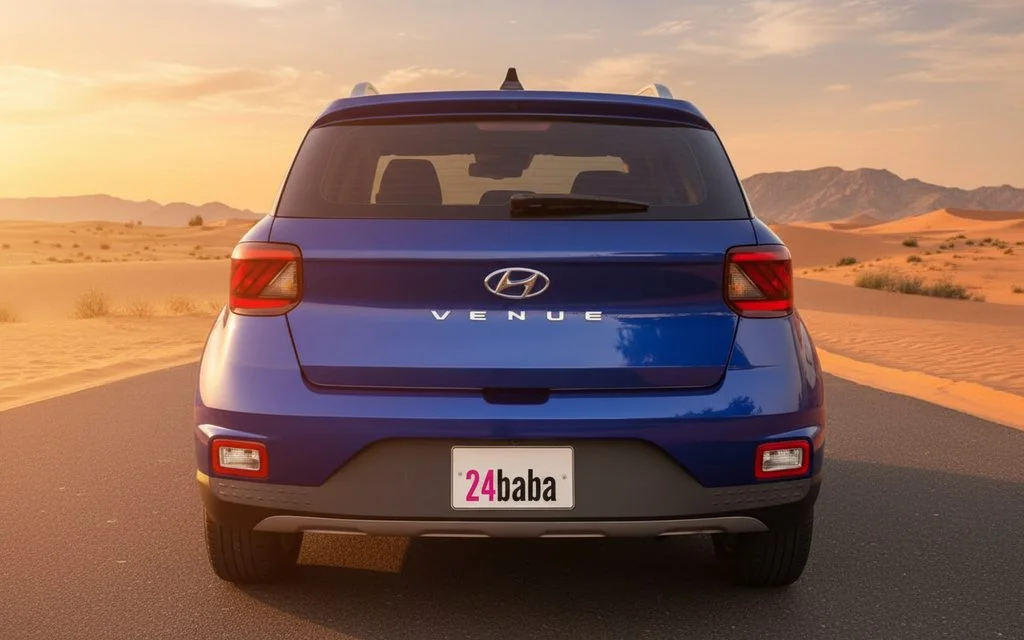 Hyundai Venue 2021 Blue rear view showing taillights