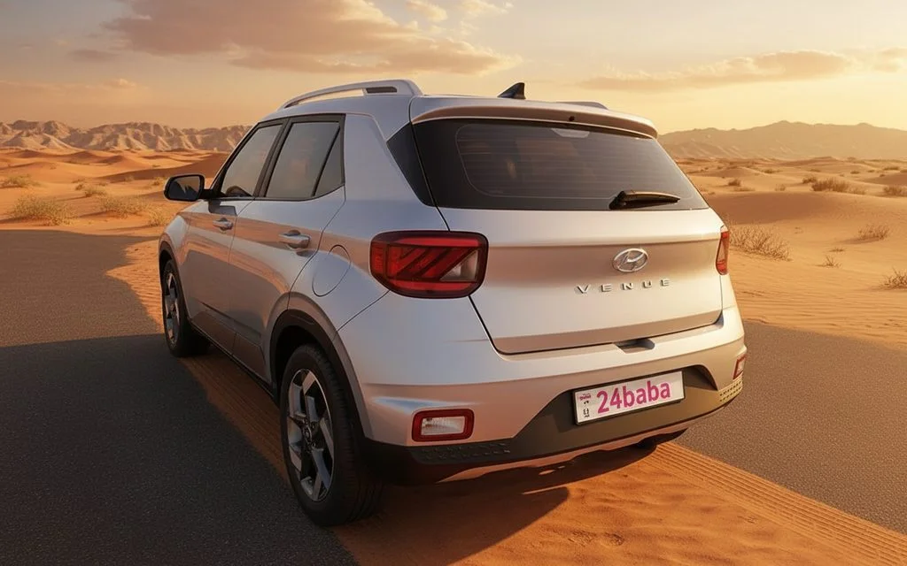 Hyundai Venue 2021 Silver rear view showing taillights