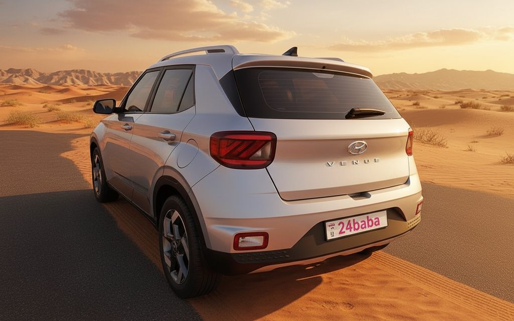 Hyundai Venue 2021 Silver rear view showing taillights