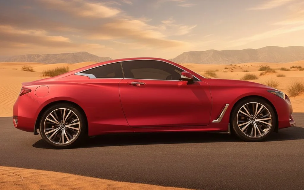 Infiniti Q60 2022 Red side profile