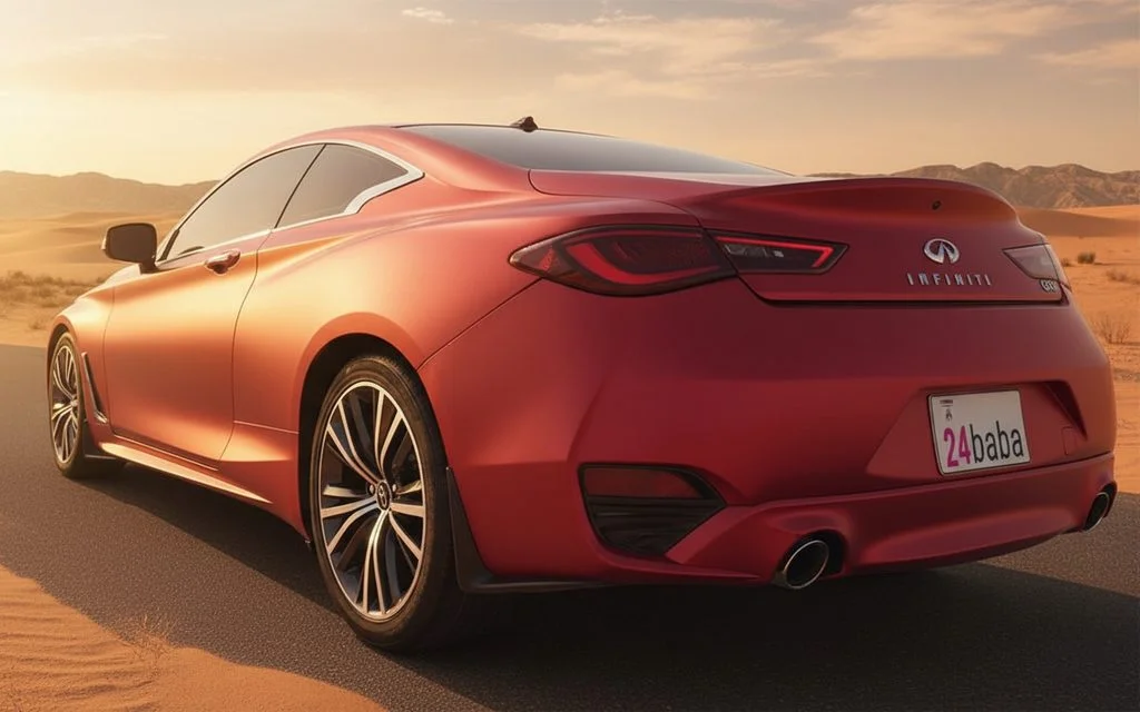 Infiniti Q60 2022 Red rear view showing taillights