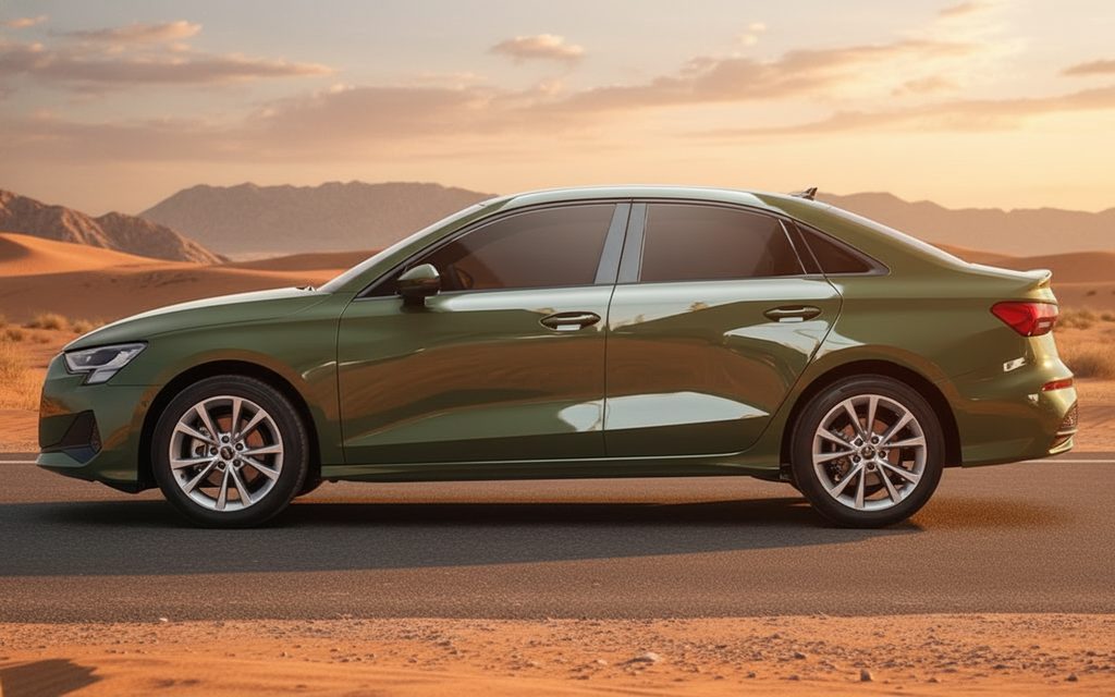 Audi A3 2025 Green side profile