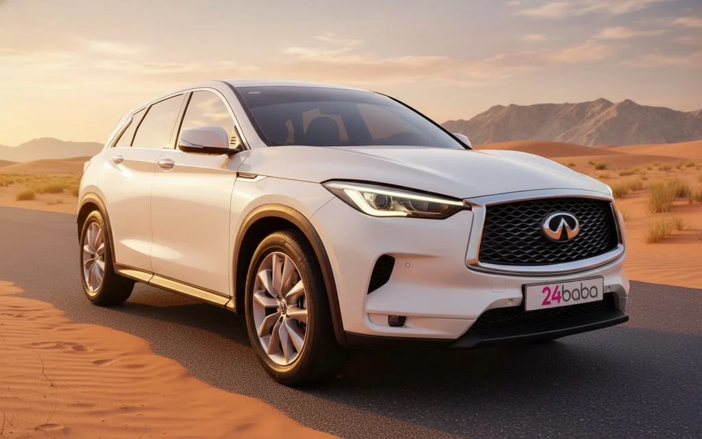 Infiniti Qx50 2022 White front view with headlights