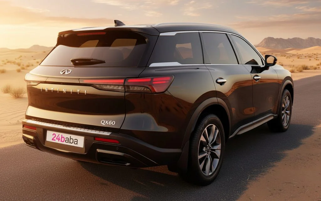 Infiniti Qx60 2023 Black rear view showing taillights