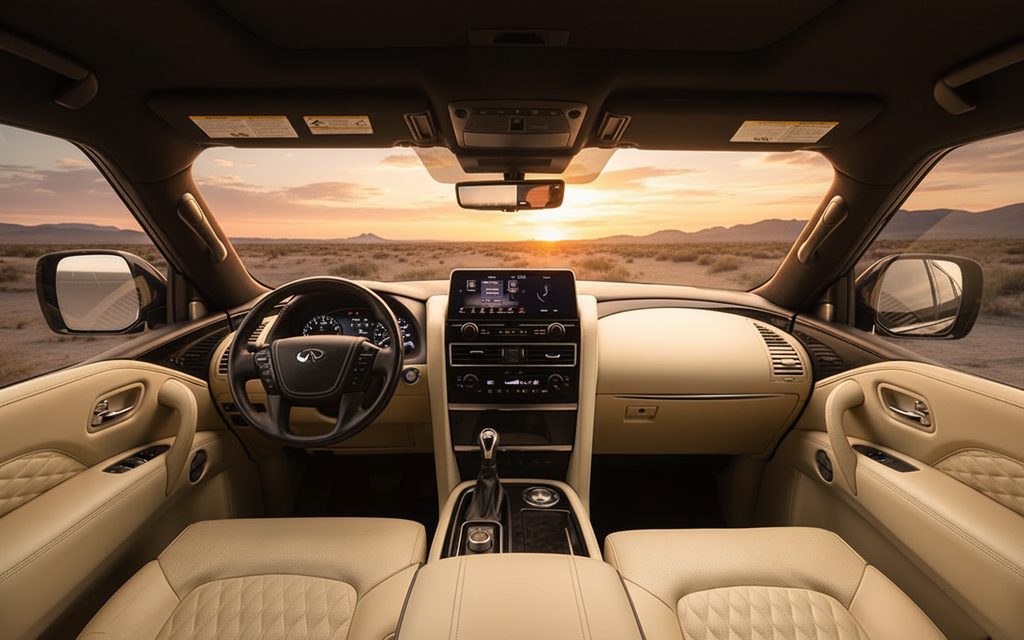 Infiniti Qx80 2022 dashboard and infotainment