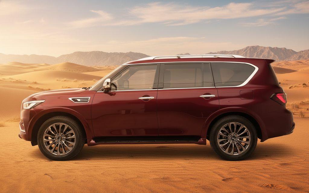 Infiniti Qx80 2022 Red side profile