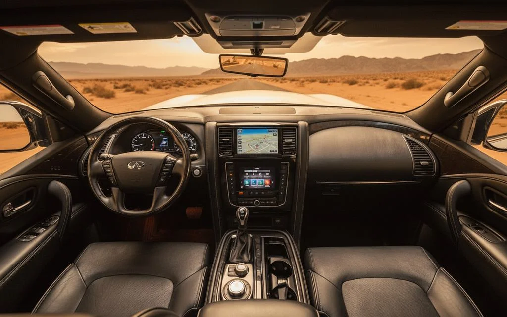 Infiniti Qx80 2021 interior view showing trim