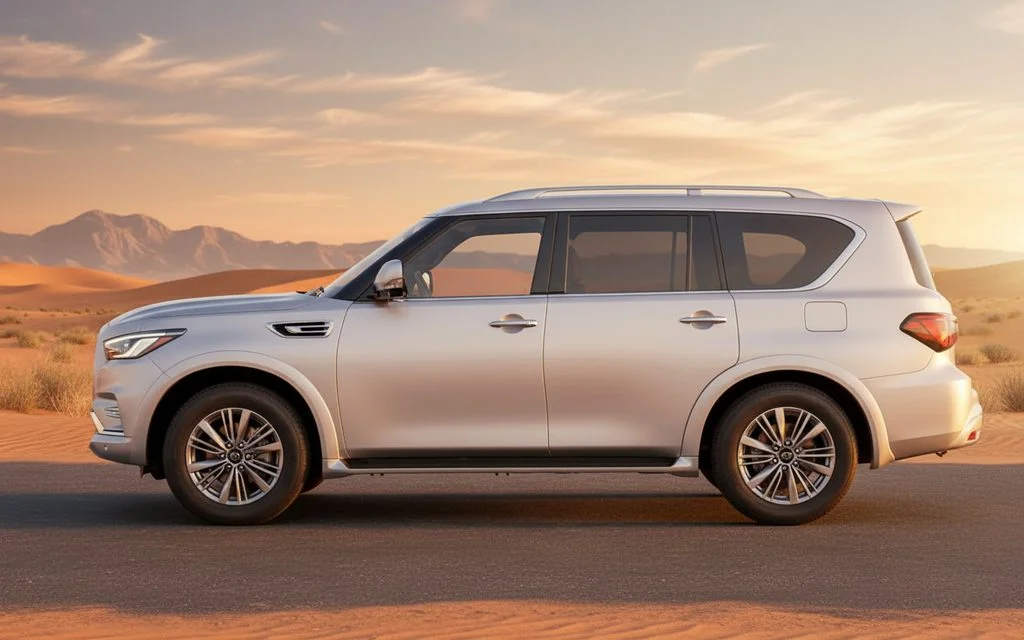 Infiniti Qx80 2021 Silver side profile