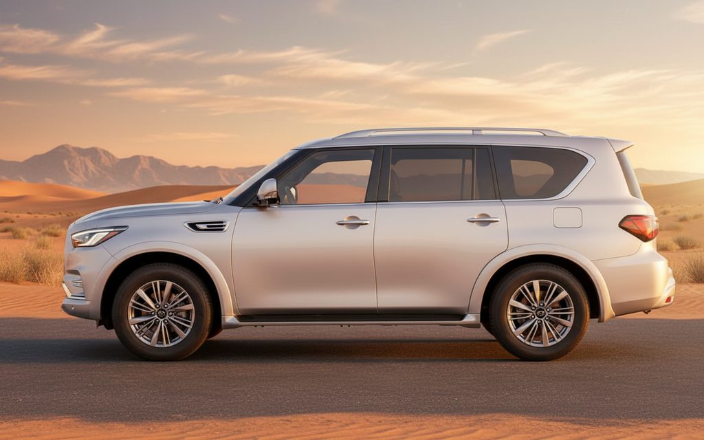 Infiniti Qx80 2021 Silver side profile