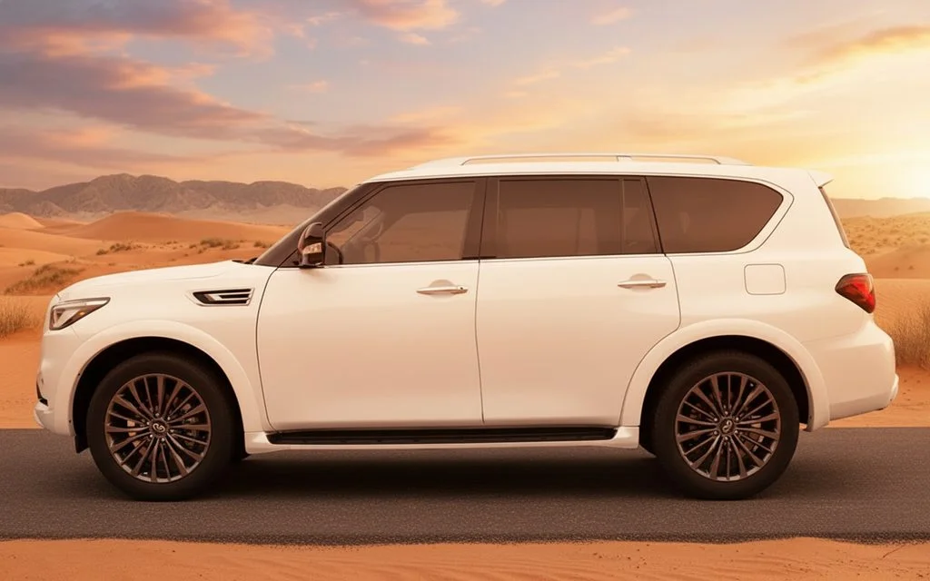 Infiniti Qx80 2023 White side profile