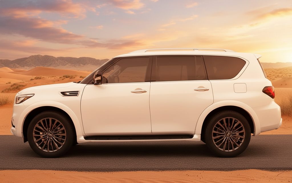 Infiniti Qx80 2023 White side profile