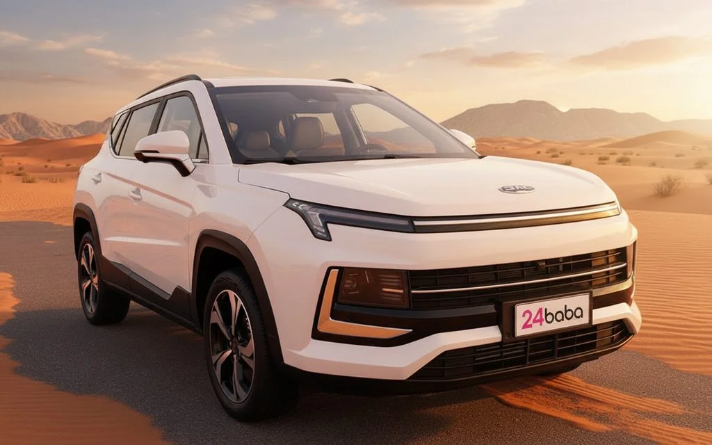 Jac Js4 2023 White front view with headlights