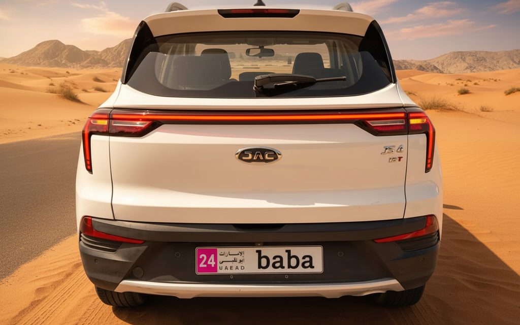 Jac Js4 2023 White rear view showing taillights