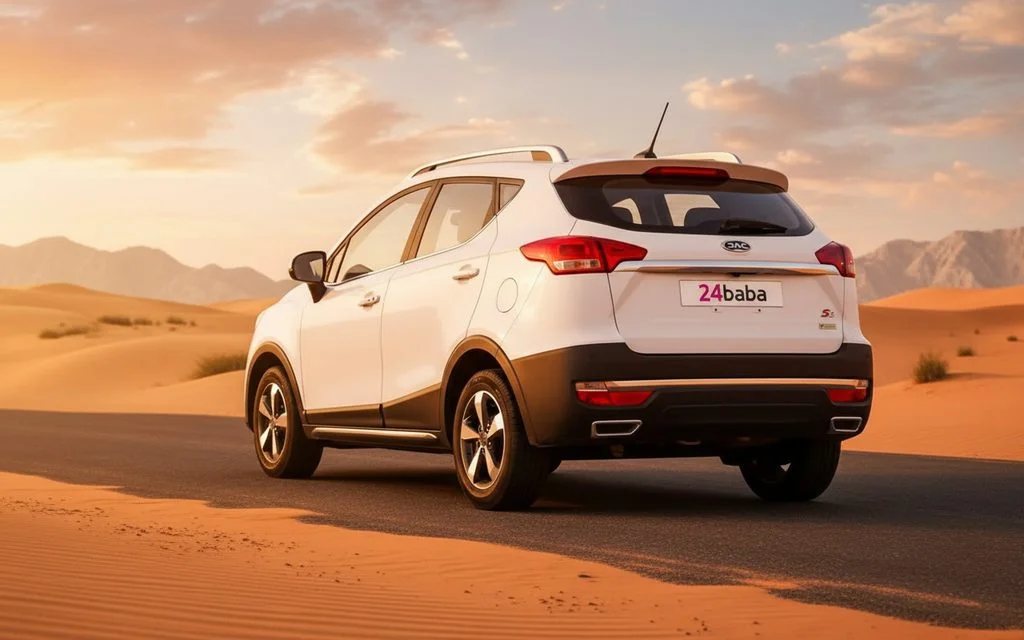 Jac S3 2023 White rear view showing taillights