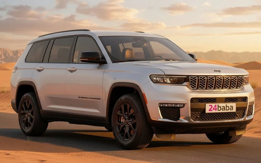 Jeep GrandCherokee 2024 Silver front view with headlights