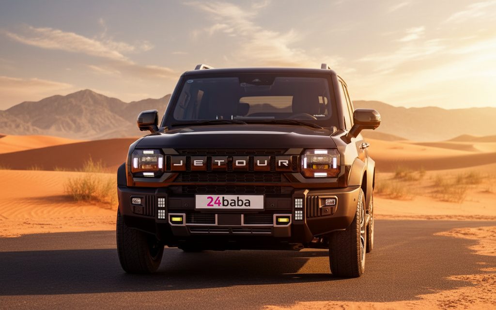 Jetour T2 2024 Black front view with headlights